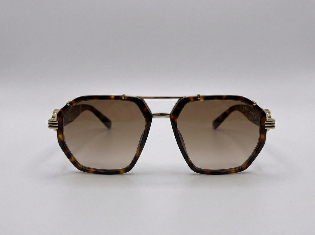 Versace - Tortoise Shell Navigators with Medusa Accent M - 1013