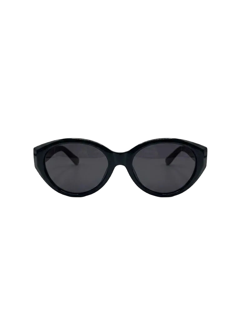 RayVerse - Two-Tone Black & Wood Soft Cat-Eye Sunglasses W - 1006