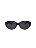 RayVerse - Two-Tone Black & Wood Soft Cat-Eye Sunglasses W - 1006