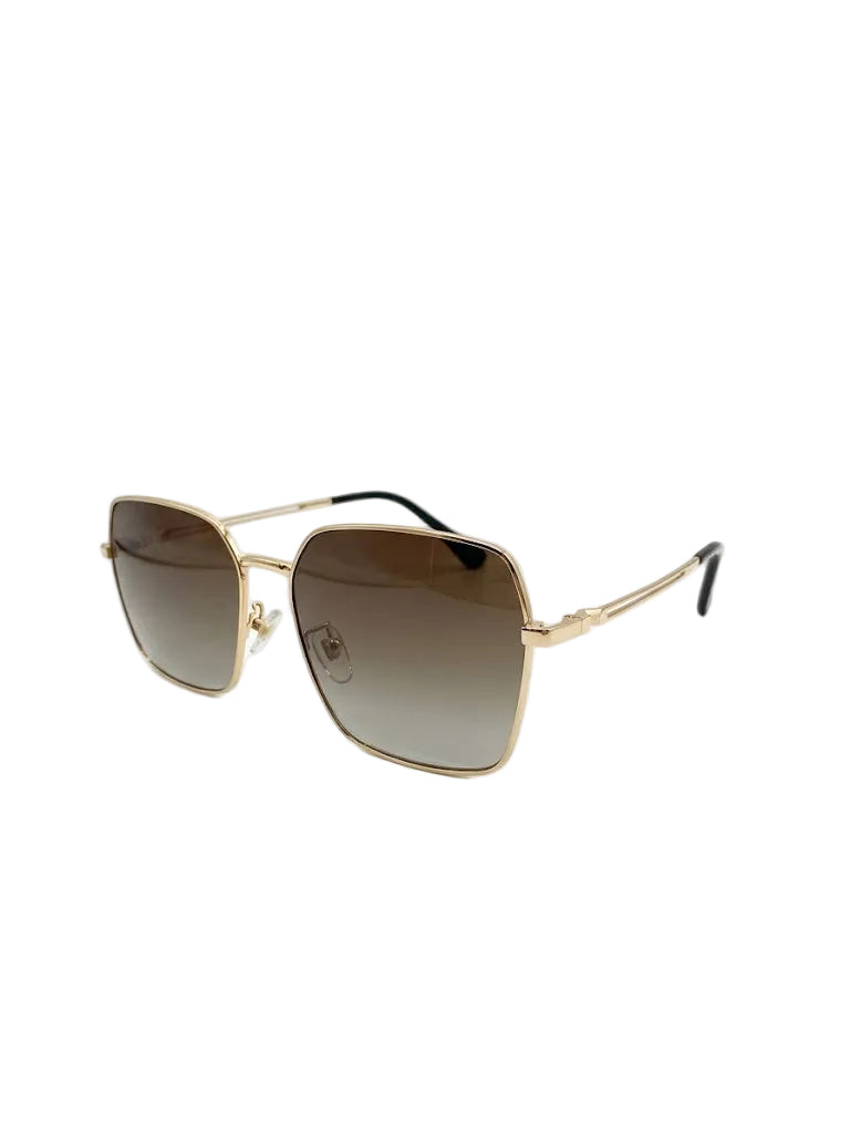 RayVerse - Elegant Gold Oversized Square Sunglasses W -1007