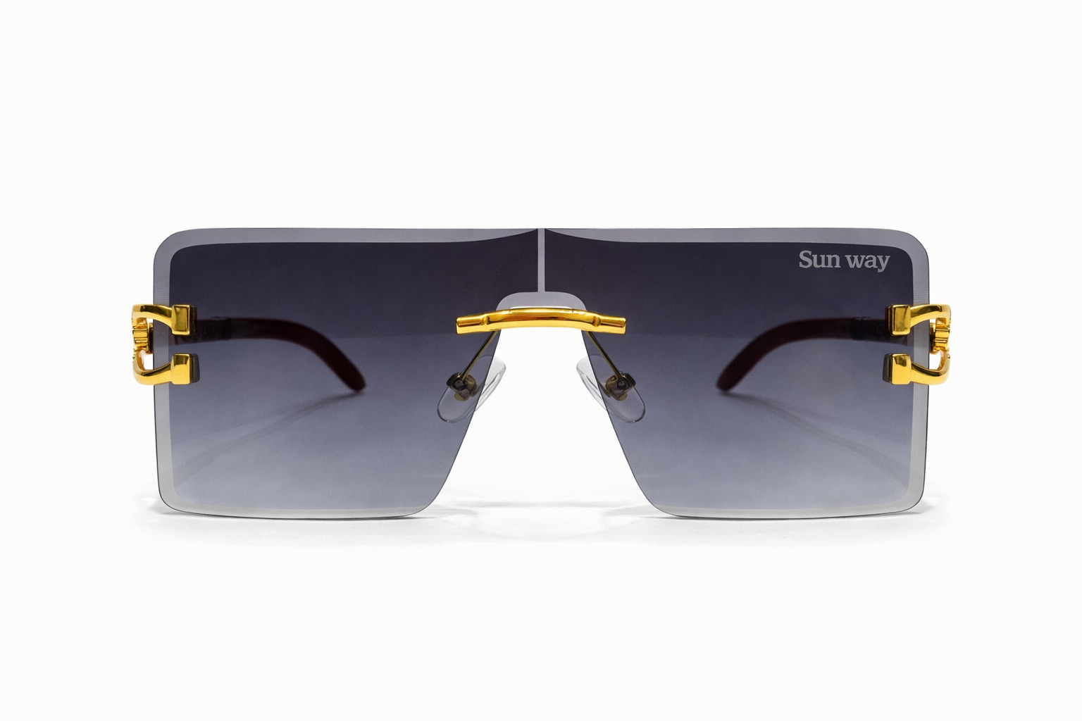 Sunway - Premium Rimless Gold Accent Sunglasses M - 1017