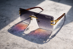 Sunway - Premium Rimless Gold Accent Sunglasses M - 1017