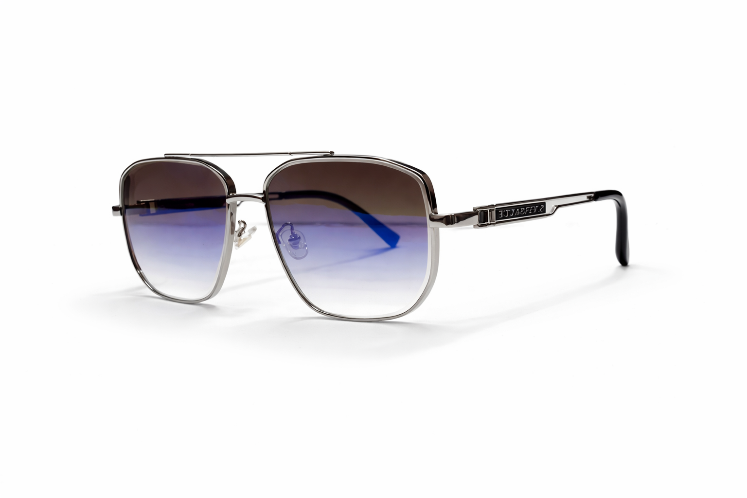 Versace - Premium Silver & Blue Gradient Navigators Sunglasses M - 1022