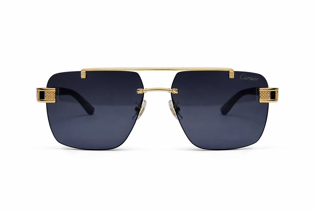 Cartier - Premium Rimless Cutout Navigators Sunglasses M - 1019