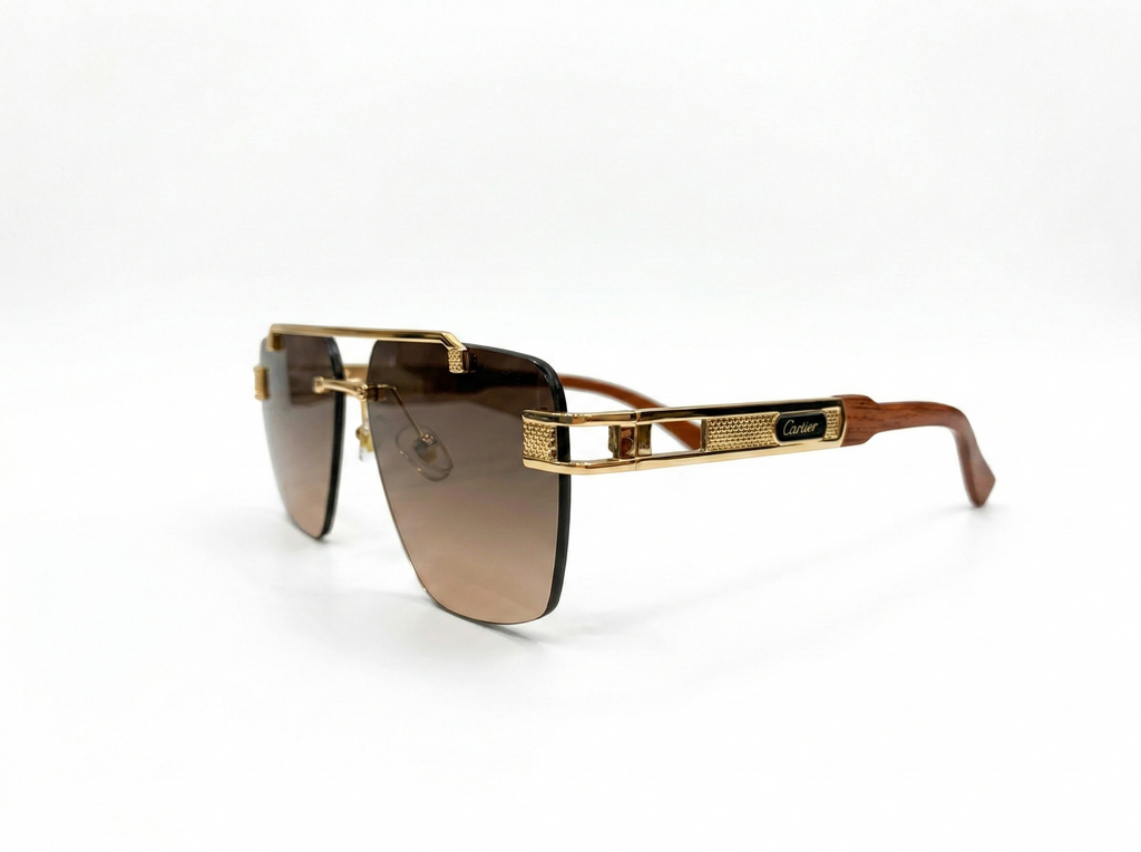 Cartier - Premium Rimless Cutout Navigators Sunglasses M - 1019
