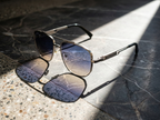 Versace - Premium Silver & Blue Gradient Navigators Sunglasses M - 1022