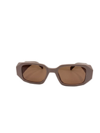 RayVerse - Chunky Matte Taupe Geometric Sunglasses W - 1005