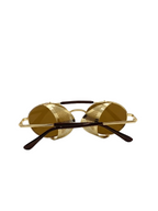RayVerse - Vintage Gold Steampunk Side-Shield Sunglasses W - 1009