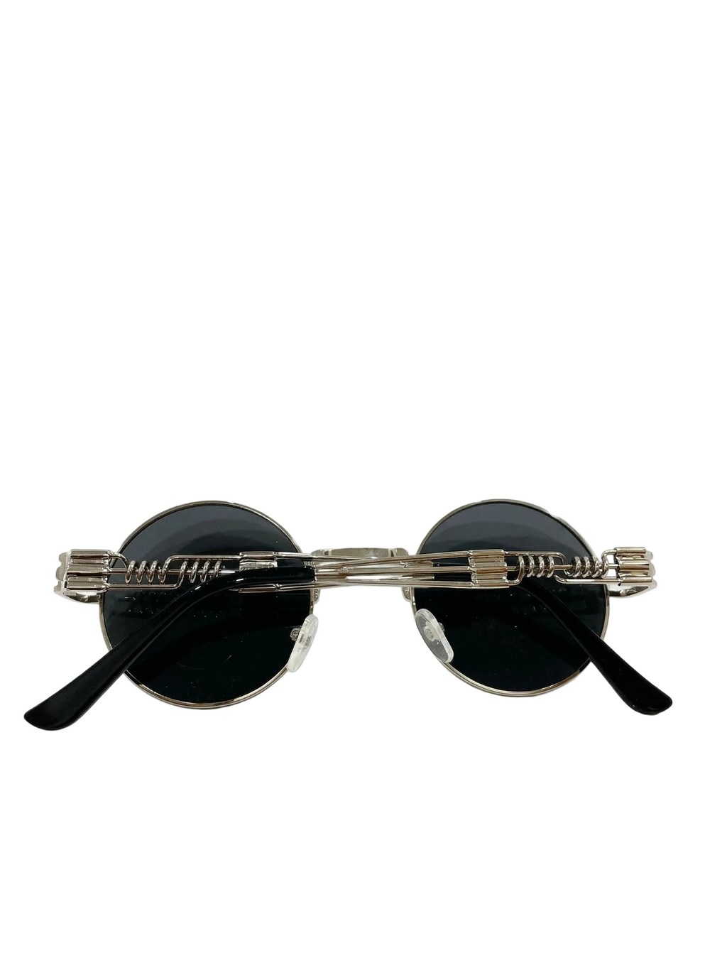 RayVerse - Vintage Silver Steampunk Round Sunglasses W - 1003