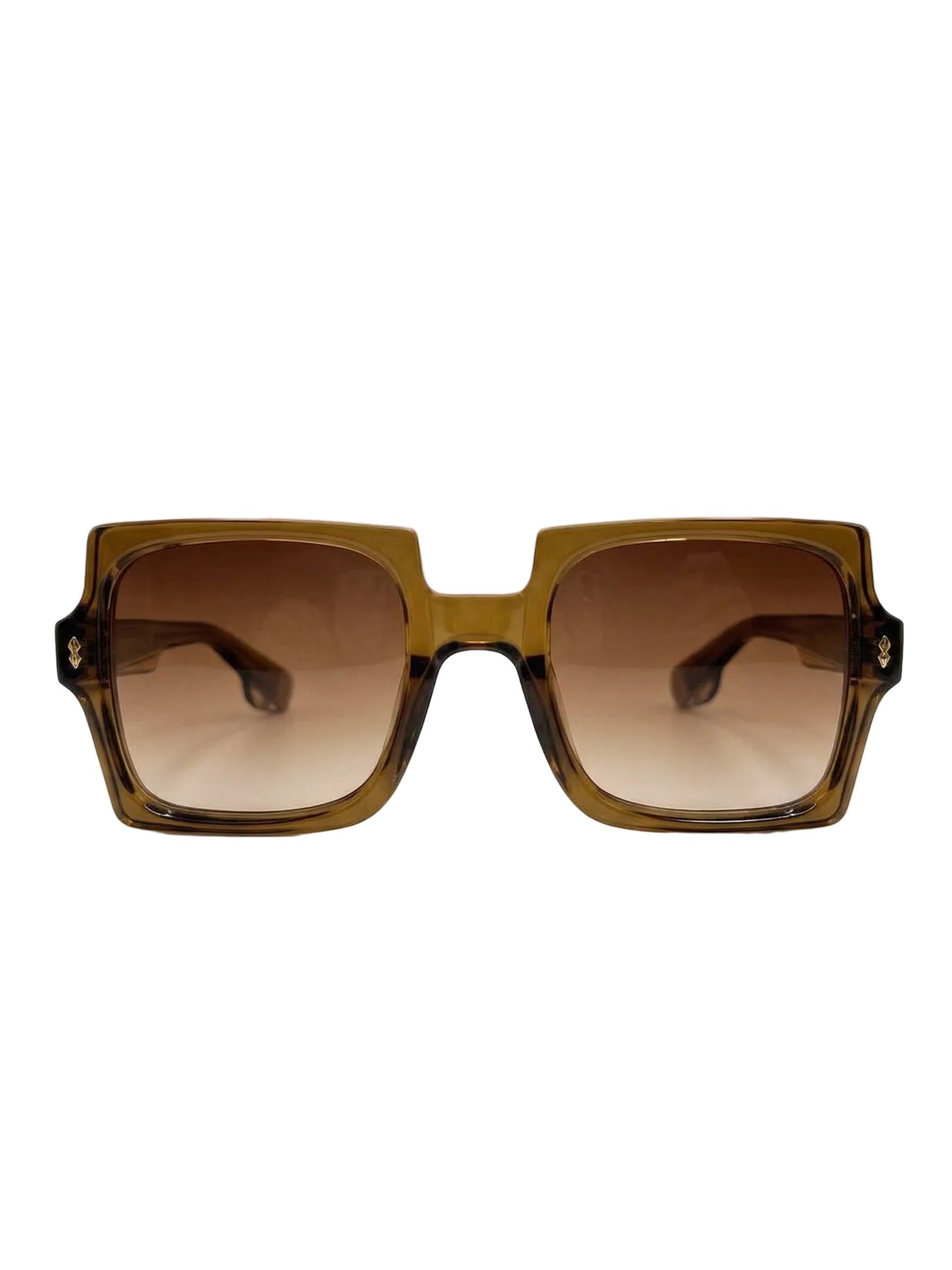 RayVerse - Retro Chunky Amber Square Sunglasses W - 1004