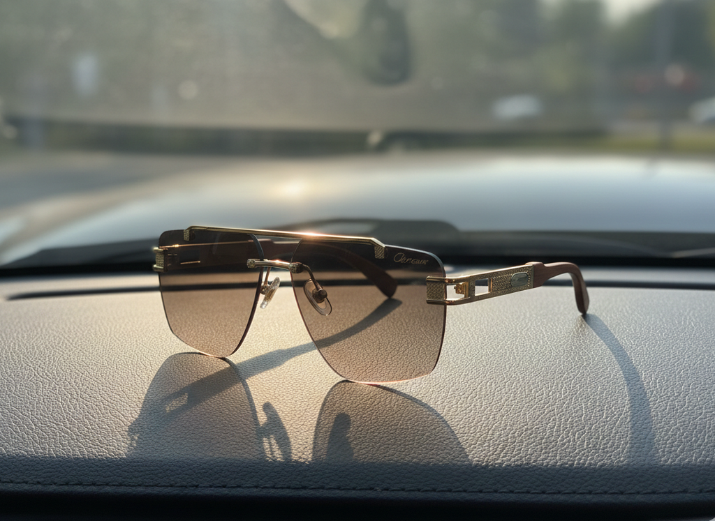 Cartier - Premium Rimless Cutout Navigators Sunglasses M - 1019