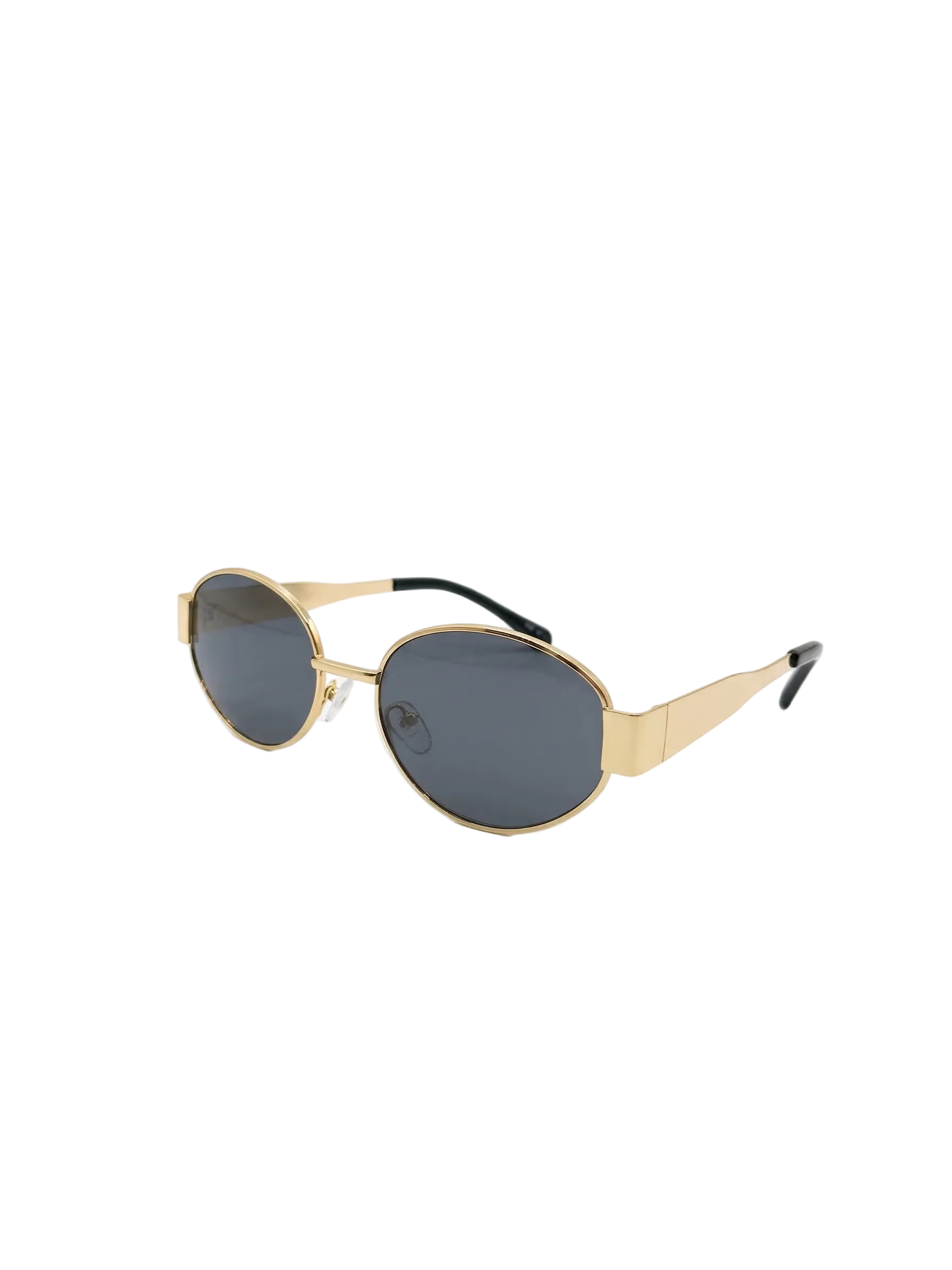 RayVerse - Premium Retro Chic Gold Oval Sunglasses W - 1001