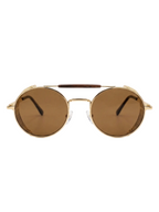 RayVerse - Vintage Gold Steampunk Side-Shield Sunglasses W - 1009