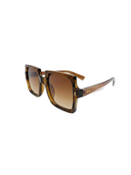 RayVerse - Retro Chunky Amber Square Sunglasses W - 1004