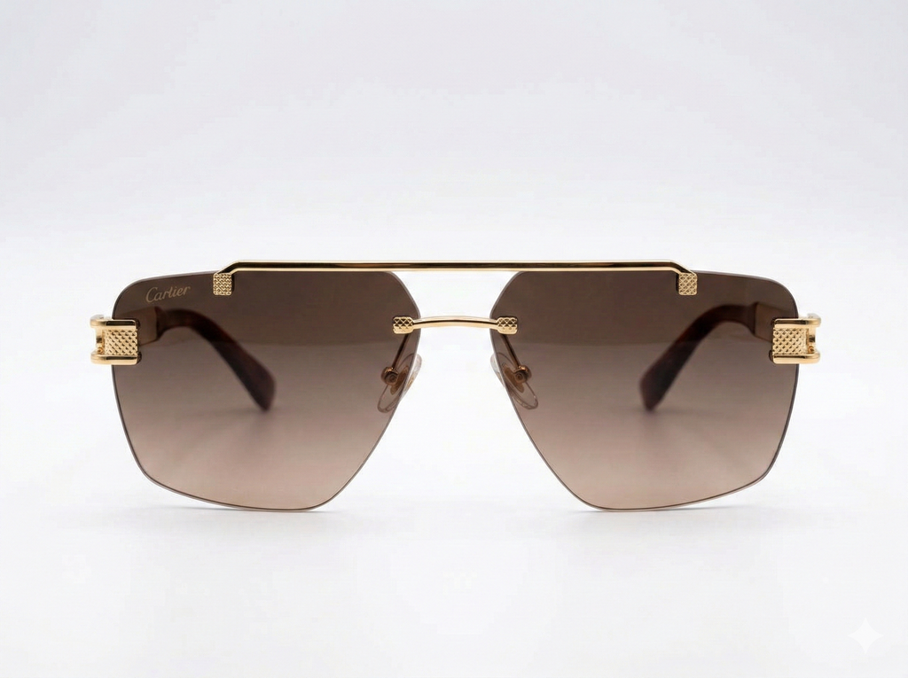 Cartier - Premium Rimless Cutout Navigators Sunglasses M - 1019