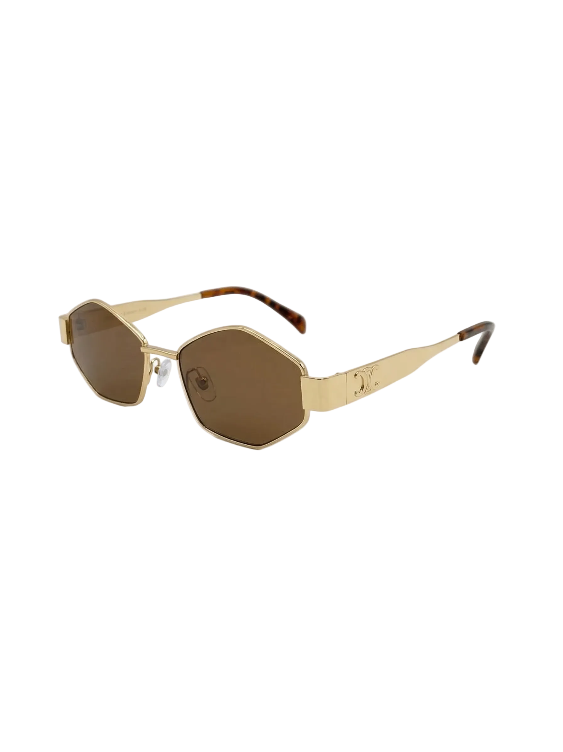 RayVerse - Celine Triomphe Gold Geometric Sunglasses W -1008