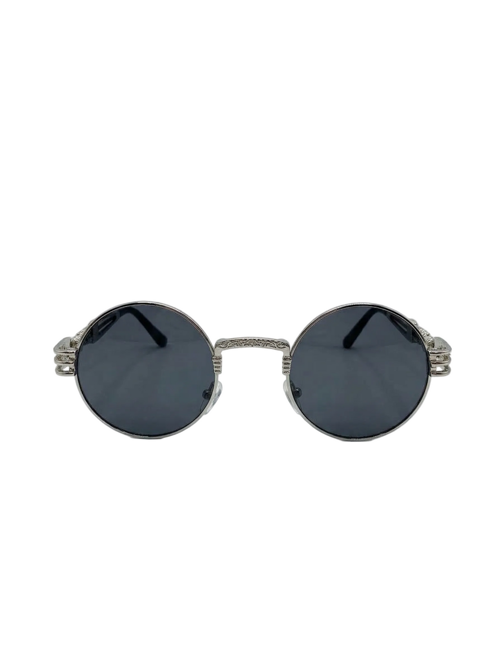RayVerse - Vintage Silver Steampunk Round Sunglasses W - 1003