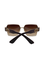 RayVerse - Premium Rimless Gold Detail Square Sunglasses W - 1012