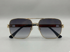 Prada - Gold Square Navigators with Red Accent M - 1010