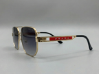 Prada - Gold Square Navigators with Red Accent M - 1010