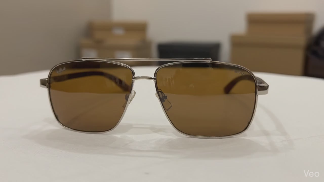 Cartier - Premium Silver & Wood Metal Sunglasses M - 1024